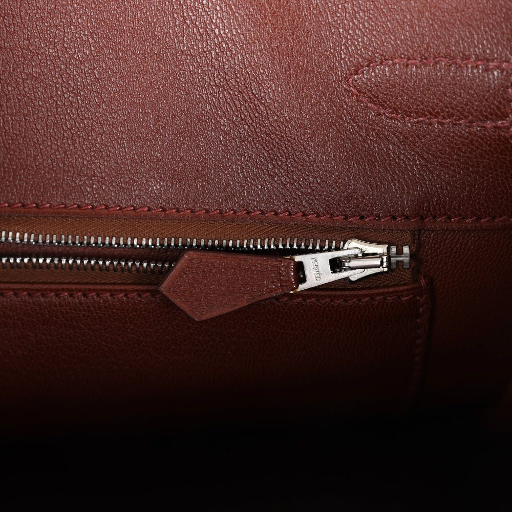 Pre-owned Hermes Birkin 30 Miel Shiny Niloticus Crocodile Palladium Hardware - Image 9