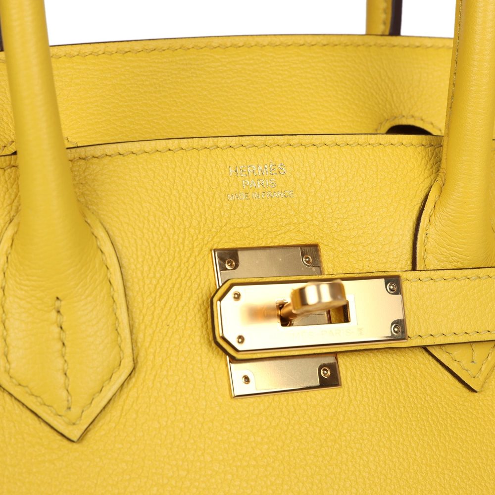 Hermes Birkin 30 Jaune de Naples Novillo Gold Hardware - Image 7
