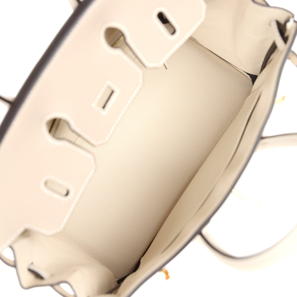 Hermes Special Order (HSS) Birkin 25 Gris Tourterelle and Craie Togo Brushed Gold Hardware - Image 8