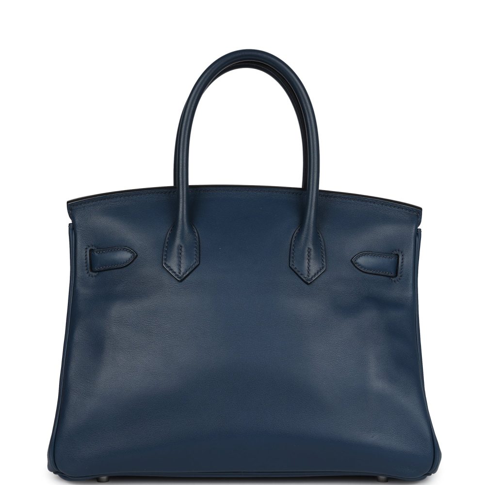 Pre-owned Hermes Birkin 30 Deep Bleu Swift Palladium Hardware - Image 5