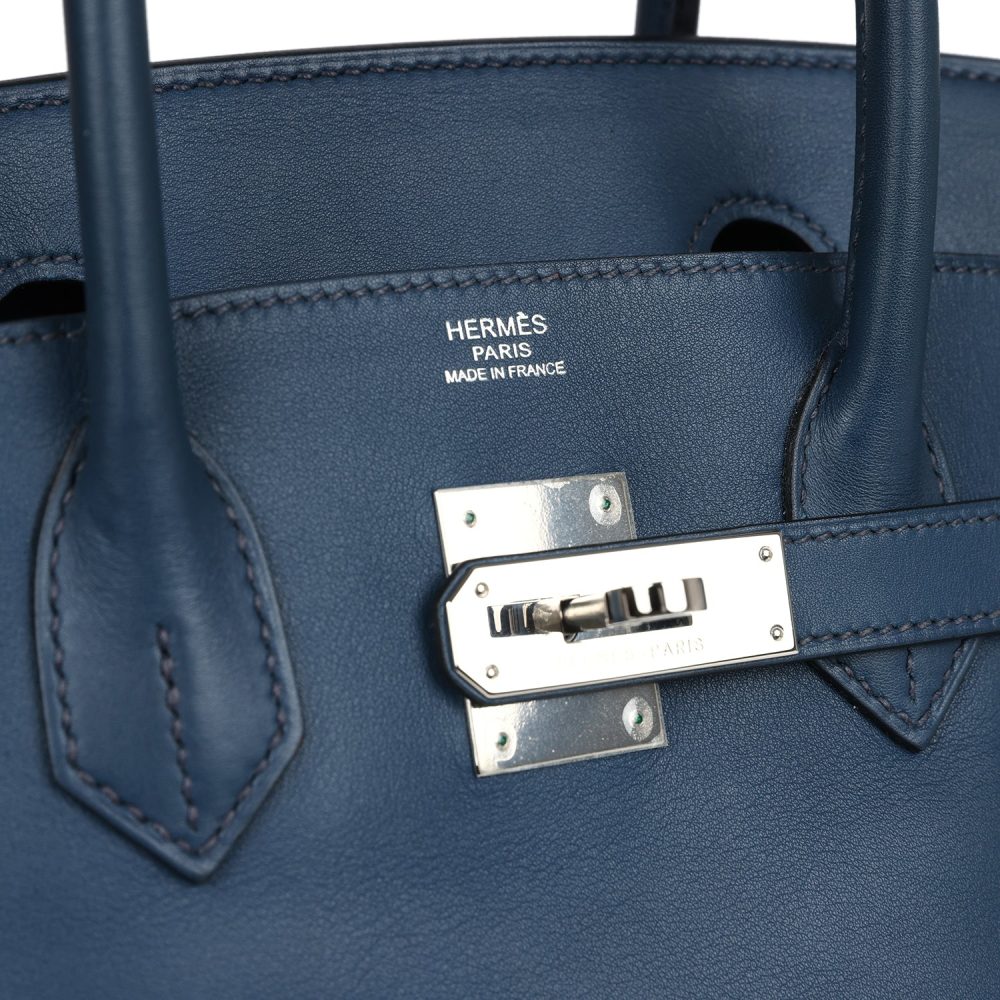 Pre-owned Hermes Birkin 30 Deep Bleu Swift Palladium Hardware - Image 7