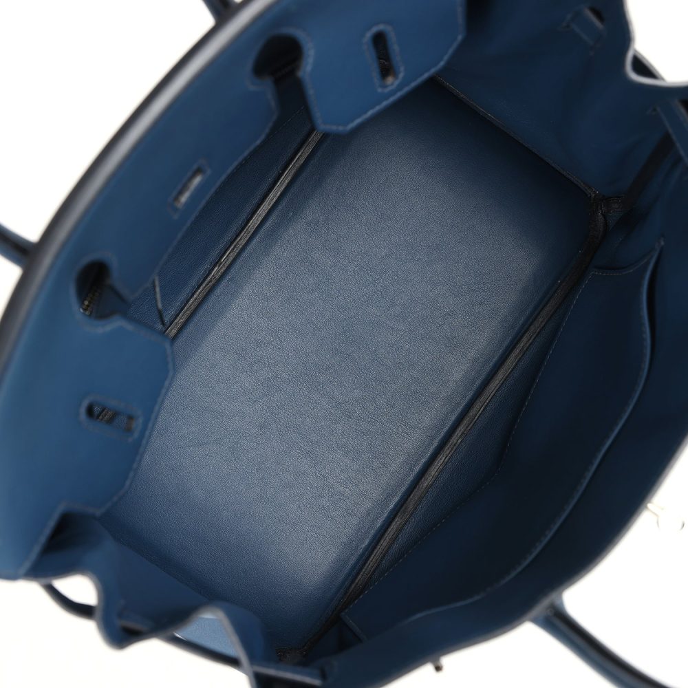 Pre-owned Hermes Birkin 30 Deep Bleu Swift Palladium Hardware - Image 8