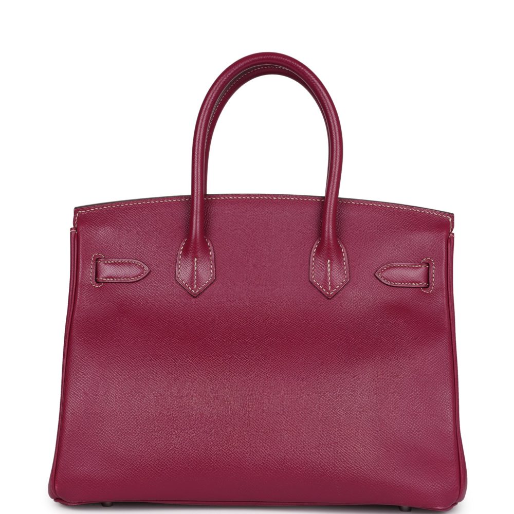 Pre-owned Hermes Birkin 30 Tosca Candy Epsom Palladium Hardware - Image 4
