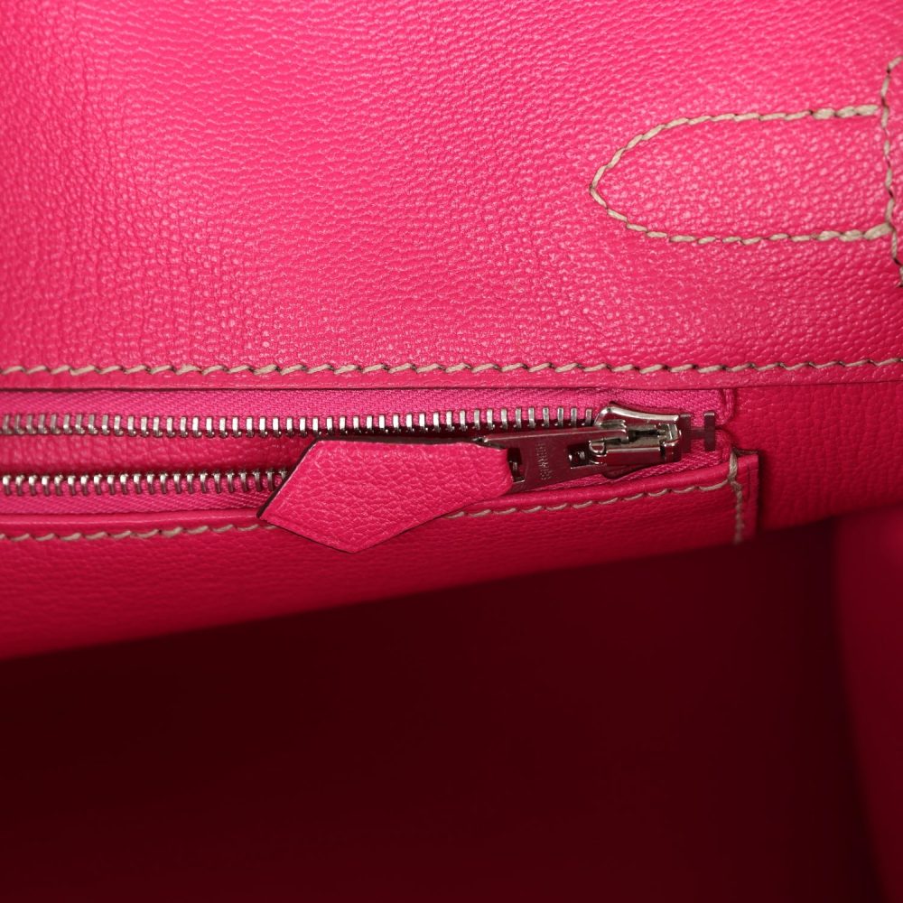 Pre-owned Hermes Birkin 30 Tosca Candy Epsom Palladium Hardware - Image 9