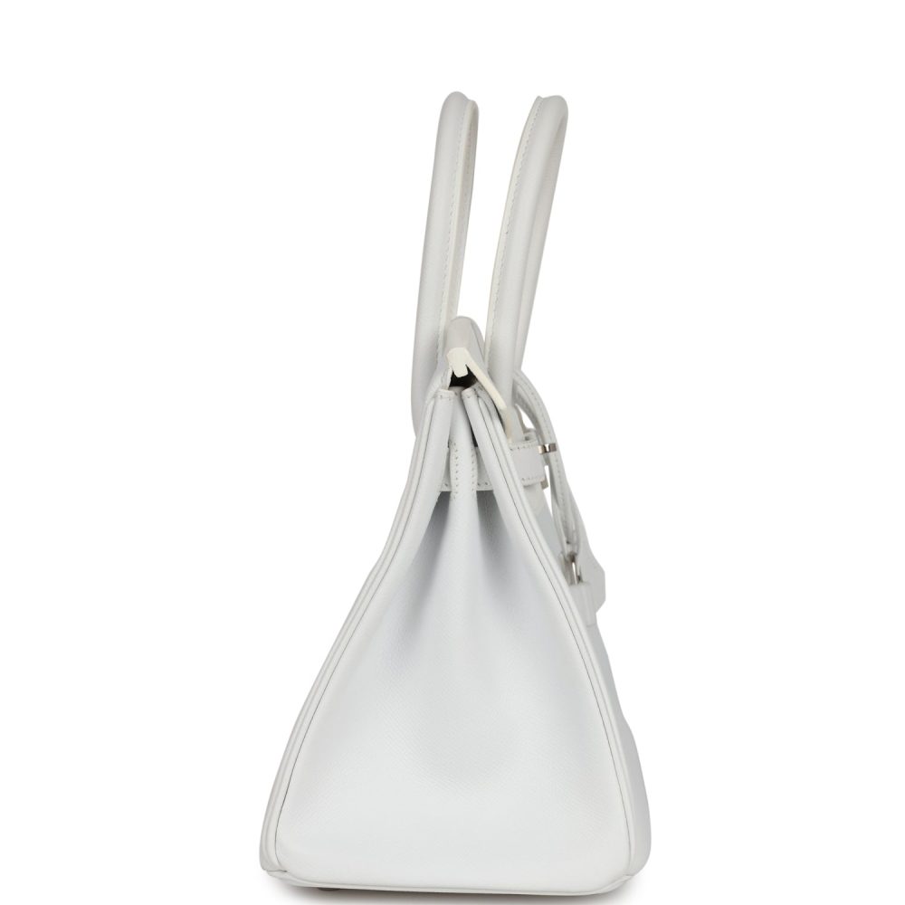 Pre-owned Hermes Birkin 30 White Epsom Palladium Hardware - Image 3