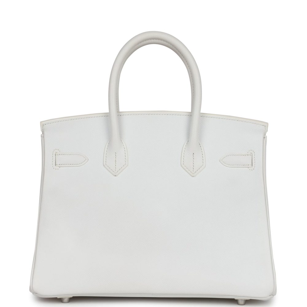 Pre-owned Hermes Birkin 30 White Epsom Palladium Hardware - Image 4