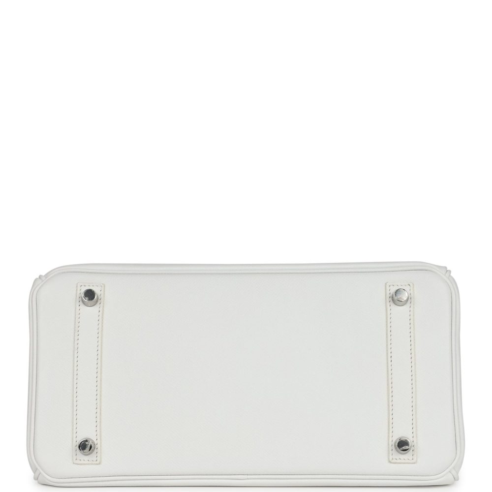 Pre-owned Hermes Birkin 30 White Epsom Palladium Hardware - Image 6