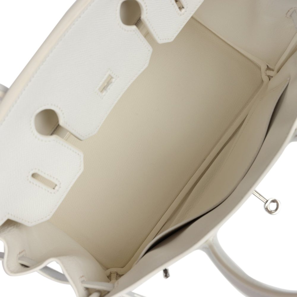 Pre-owned Hermes Birkin 30 White Epsom Palladium Hardware - Image 8