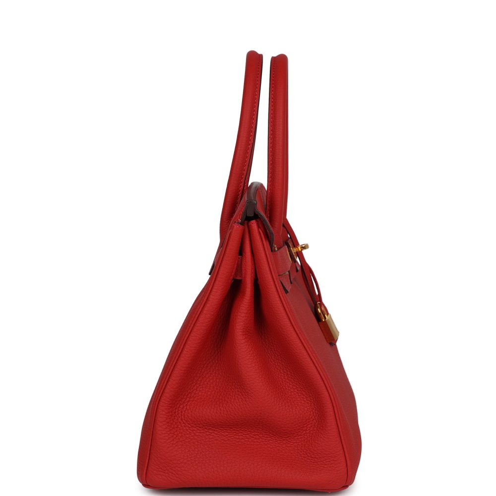 Pre-owned Hermes Birkin 30 Geranium Togo Gold Hardware - Image 3