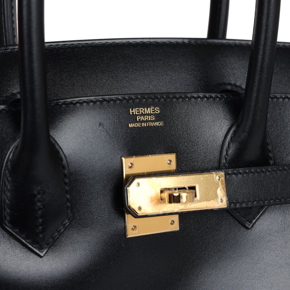 Hermes Birkin 30 Black Box Gold Hardware - Image 7