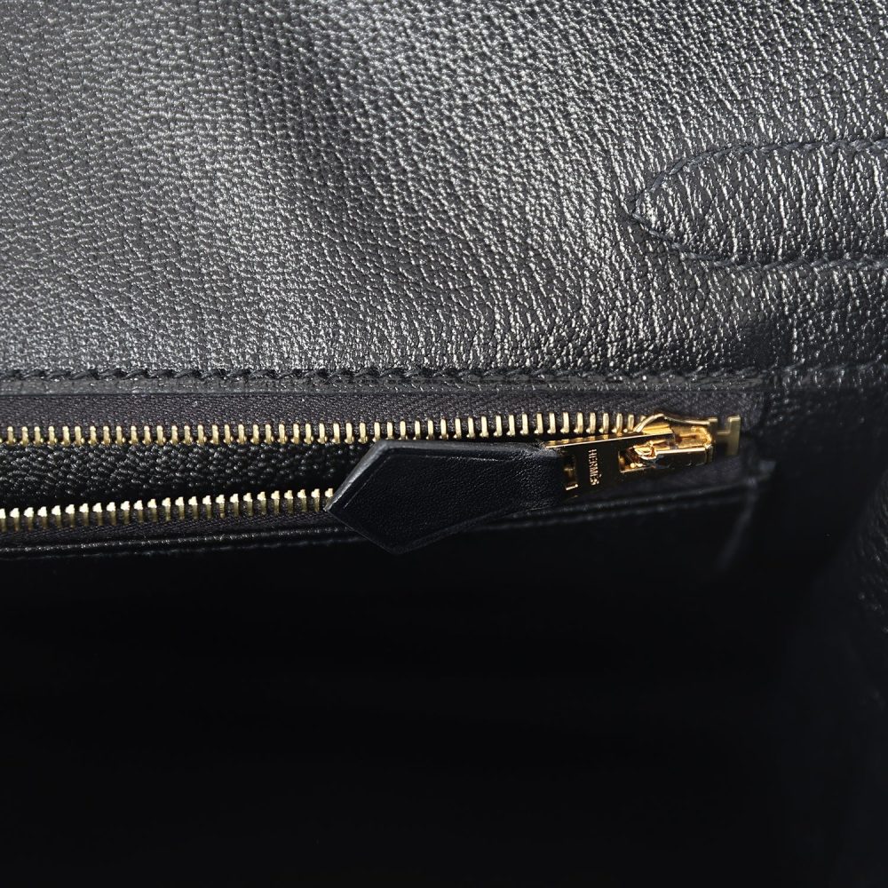 Hermes Birkin 30 Black Box Gold Hardware - Image 9