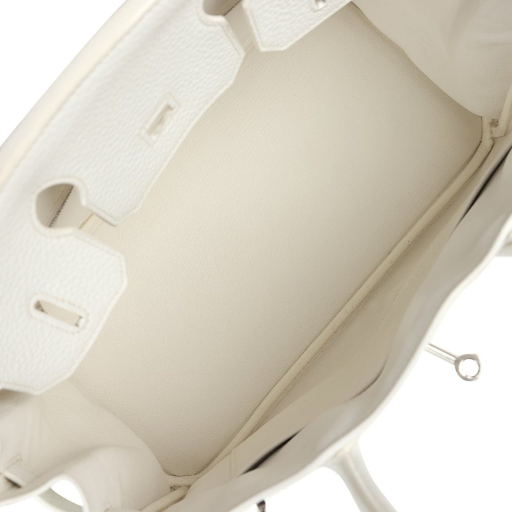 Pre-owned Hermes Birkin 30 White Clemence Palladium Hardware - Image 8