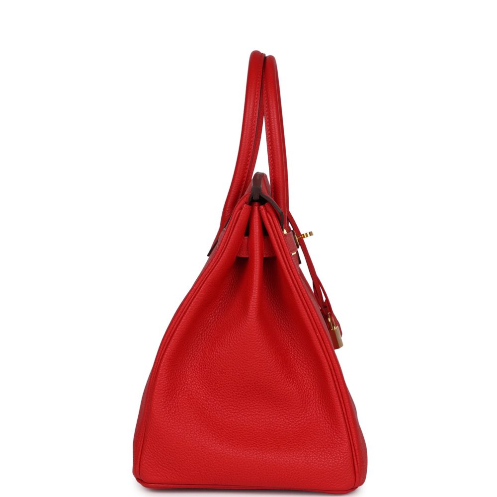 Pre-owned Hermes Birkin 35 Rouge Tomate Togo Gold Hardware - Image 3
