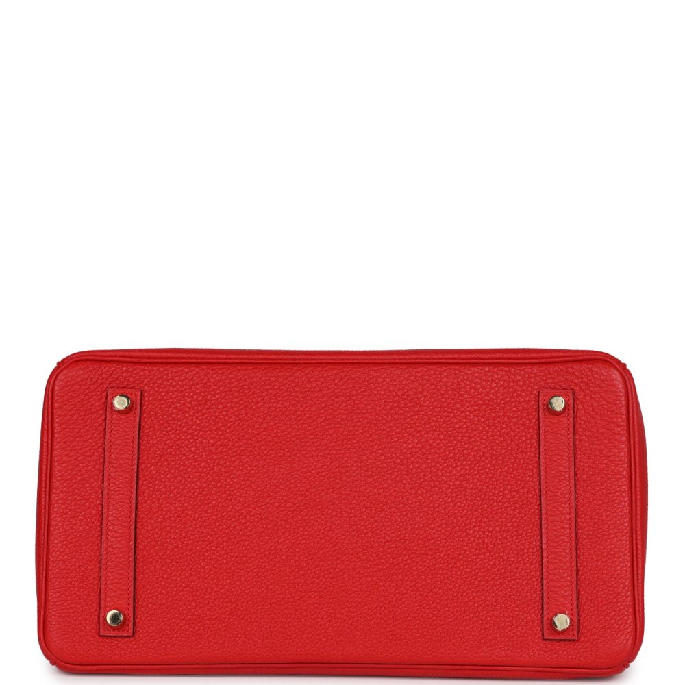 Pre-owned Hermes Birkin 35 Rouge Tomate Togo Gold Hardware - Image 6