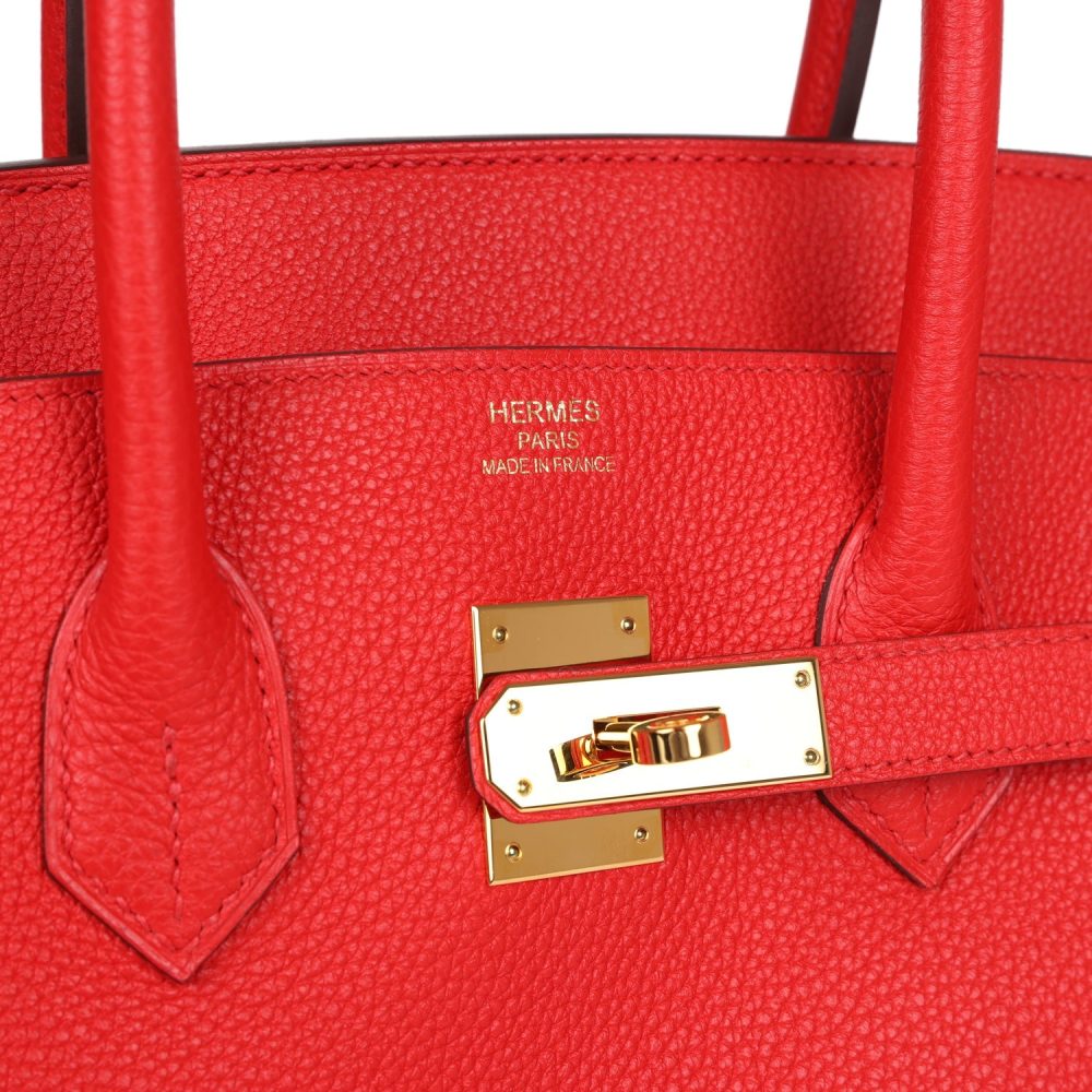 Pre-owned Hermes Birkin 35 Rouge Tomate Togo Gold Hardware - Image 7