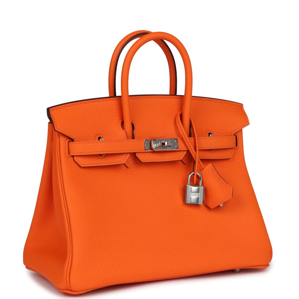 Hermes Birkin 25 Orange Minium Togo Palladium Hardware - Image 2