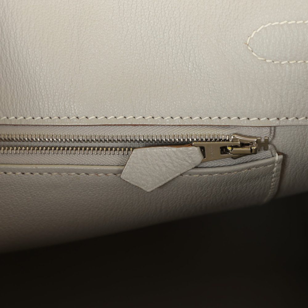 Pre-owned Hermes Birkin 35 Lime Candy Epsom Palladium Hardware - Image 9