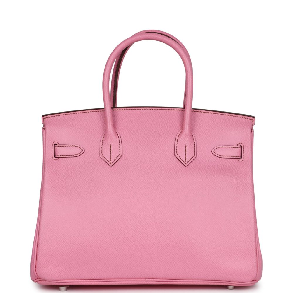 Pre-owned Hermes Birkin 30 Bubblegum Epsom Palladium Hardware - Image 4