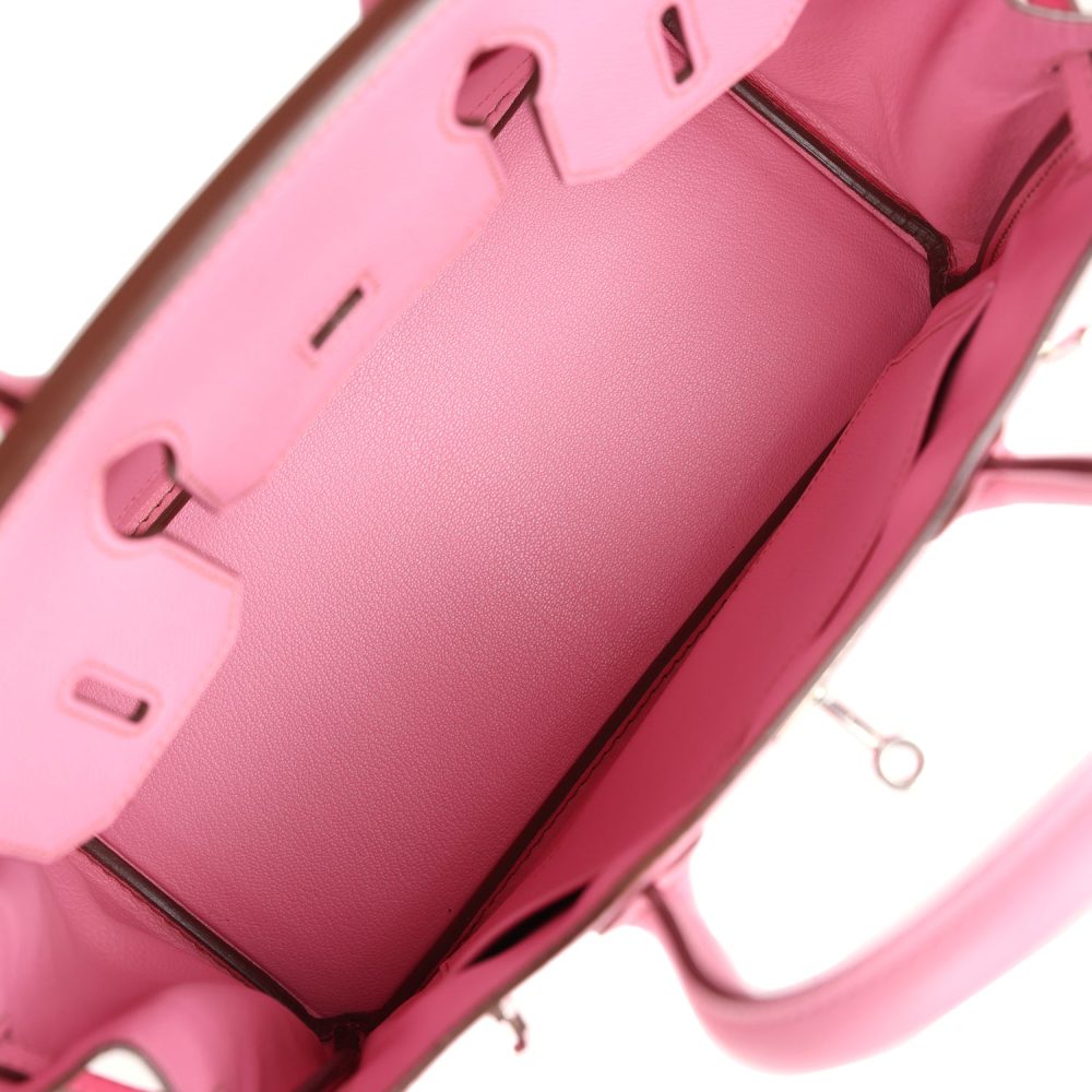 Pre-owned Hermes Birkin 30 Bubblegum Epsom Palladium Hardware - Image 8