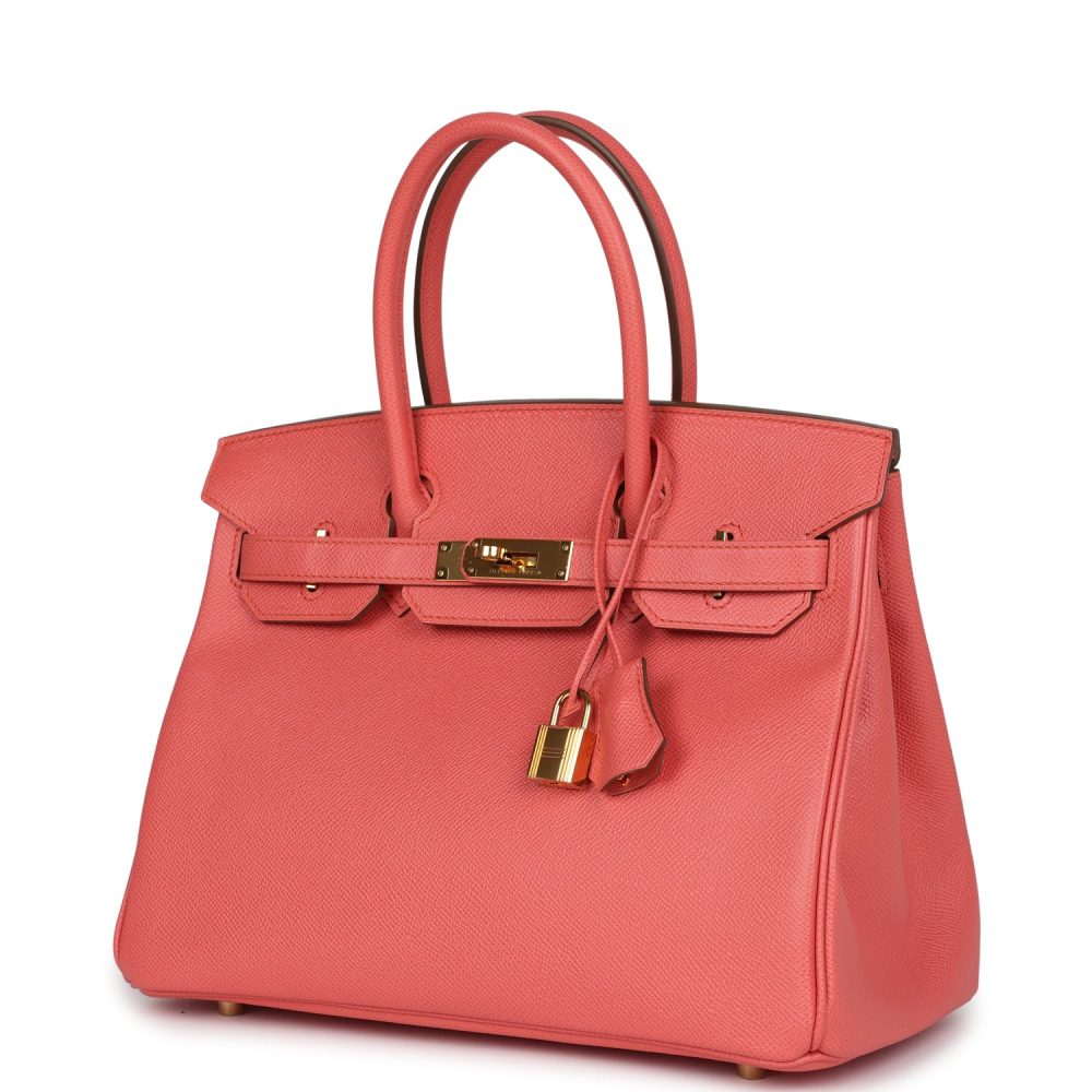 Pre-owned Hermes Birkin 30 Flamingo Epsom Gold Hardware - Image 5