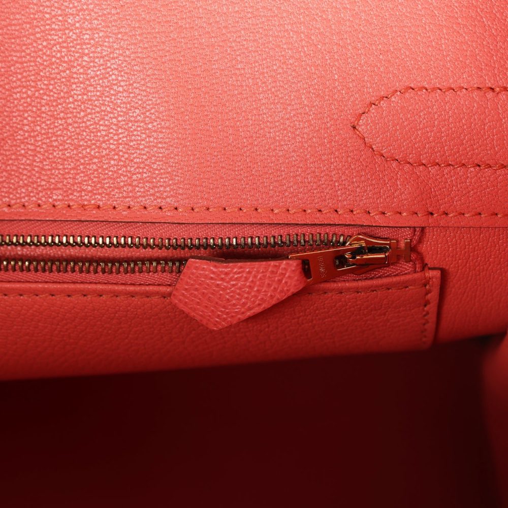 Pre-owned Hermes Birkin 30 Flamingo Epsom Gold Hardware - Image 9