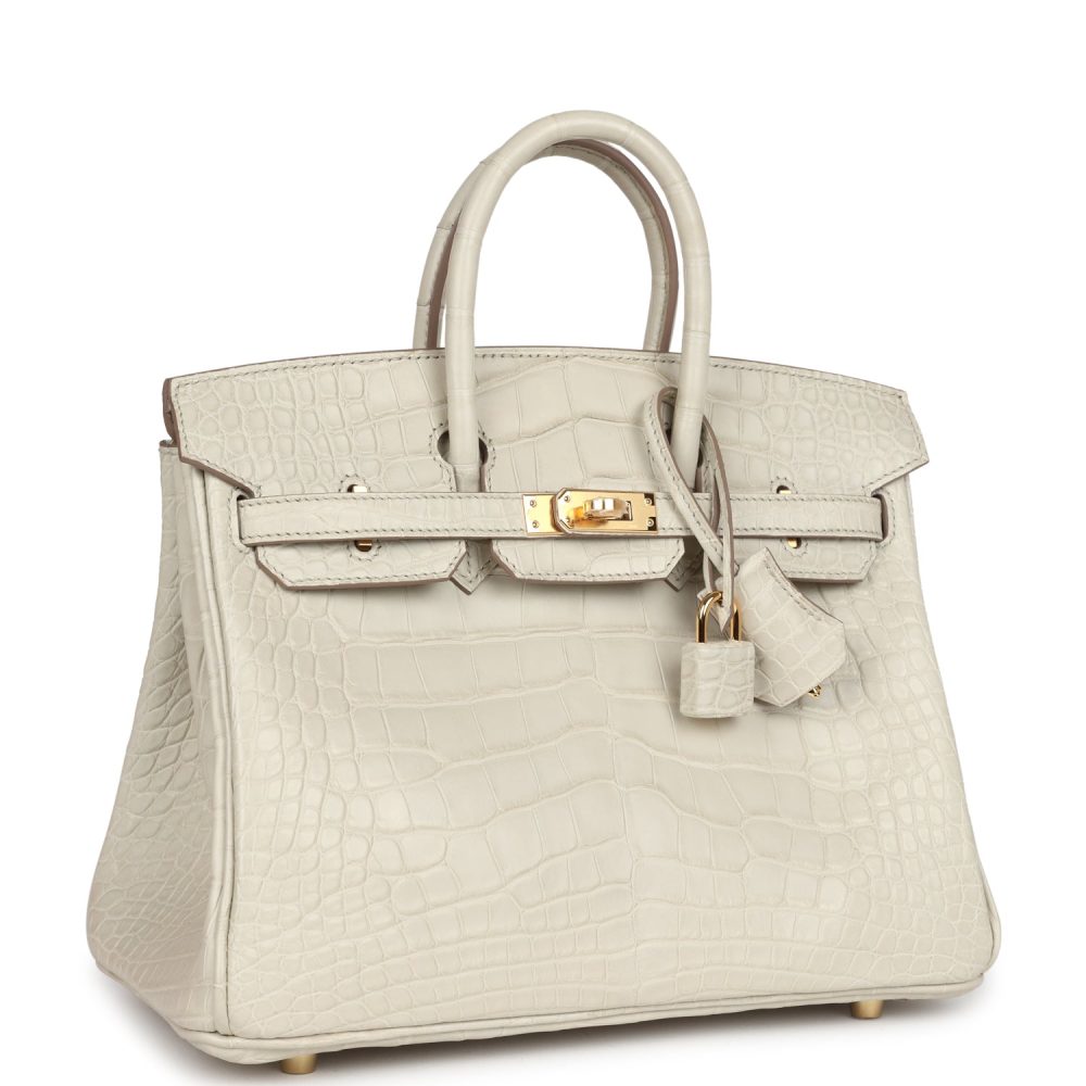 Hermes Birkin 25 Beton Matte Alligator Gold Hardware - Image 2