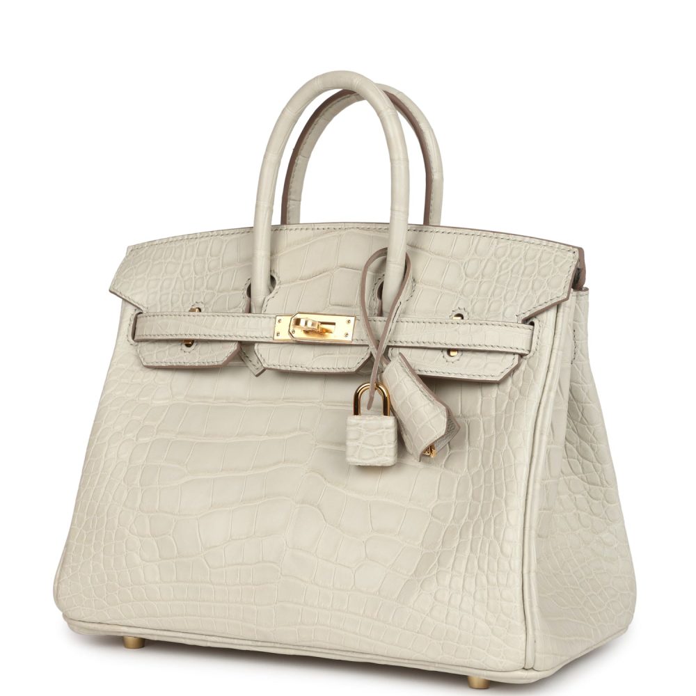 Hermes Birkin 25 Beton Matte Alligator Gold Hardware - Image 5