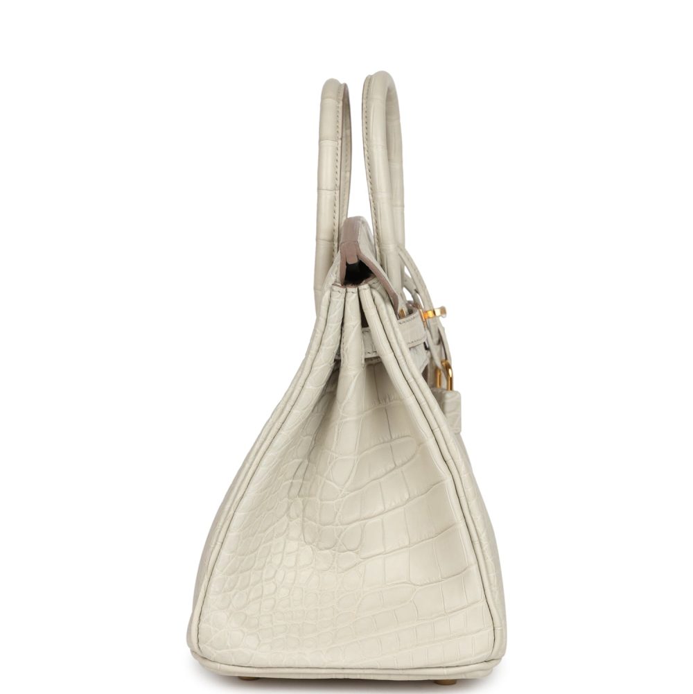 Hermes Birkin 25 Beton Matte Alligator Gold Hardware - Image 3
