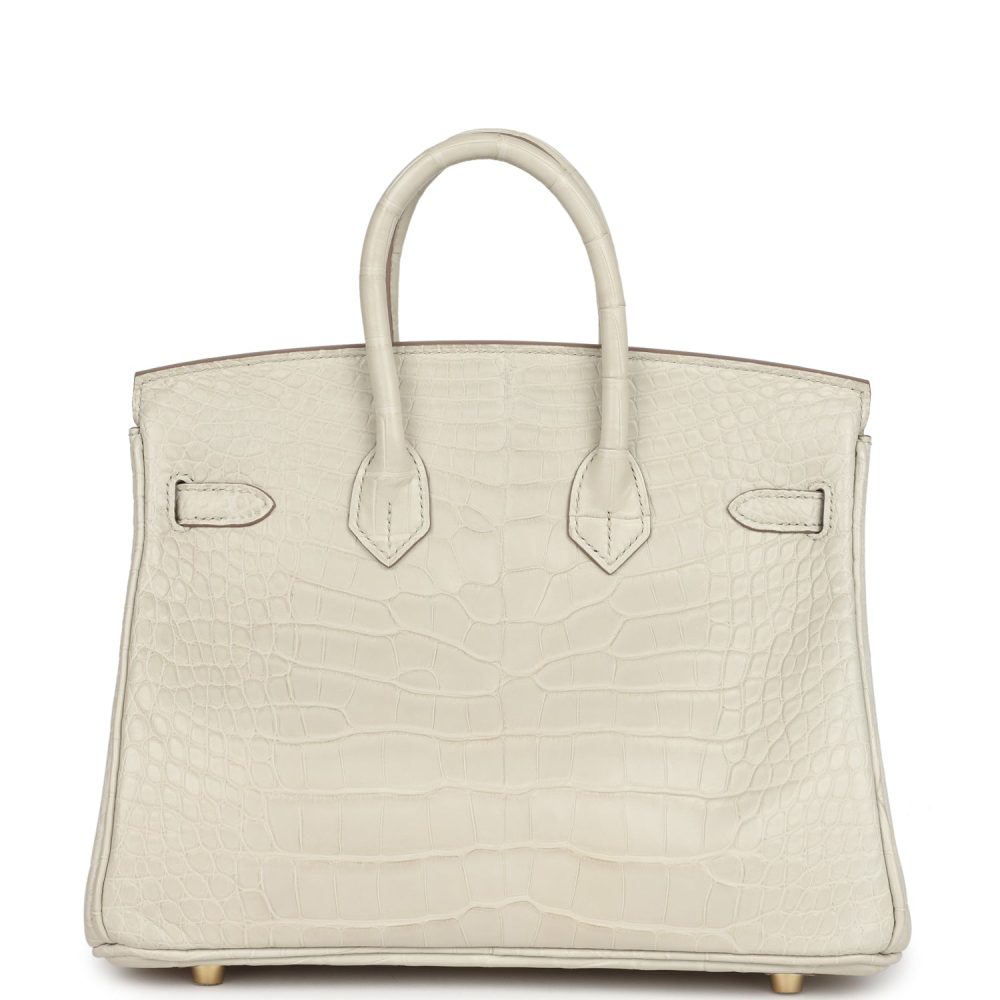 Hermes Birkin 25 Beton Matte Alligator Gold Hardware - Image 4