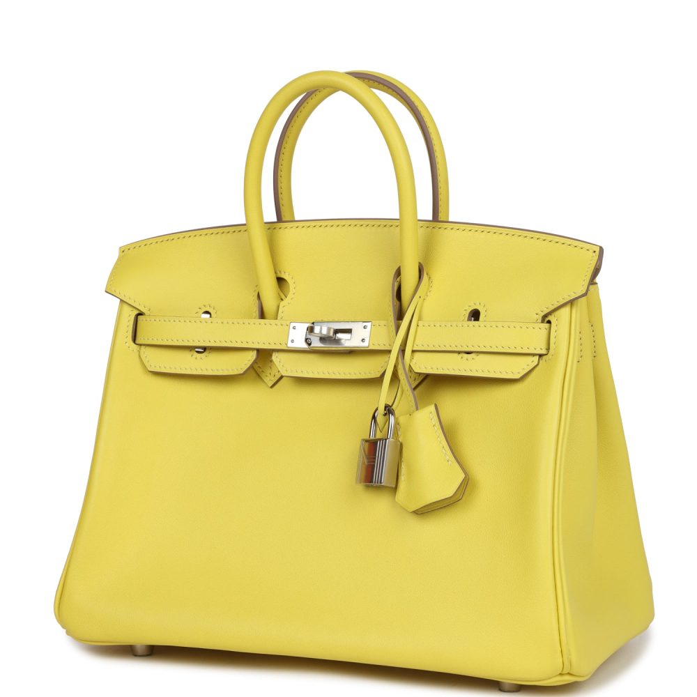 Hermes Birkin 25 Lime Swift Palladium Hardware - Image 5