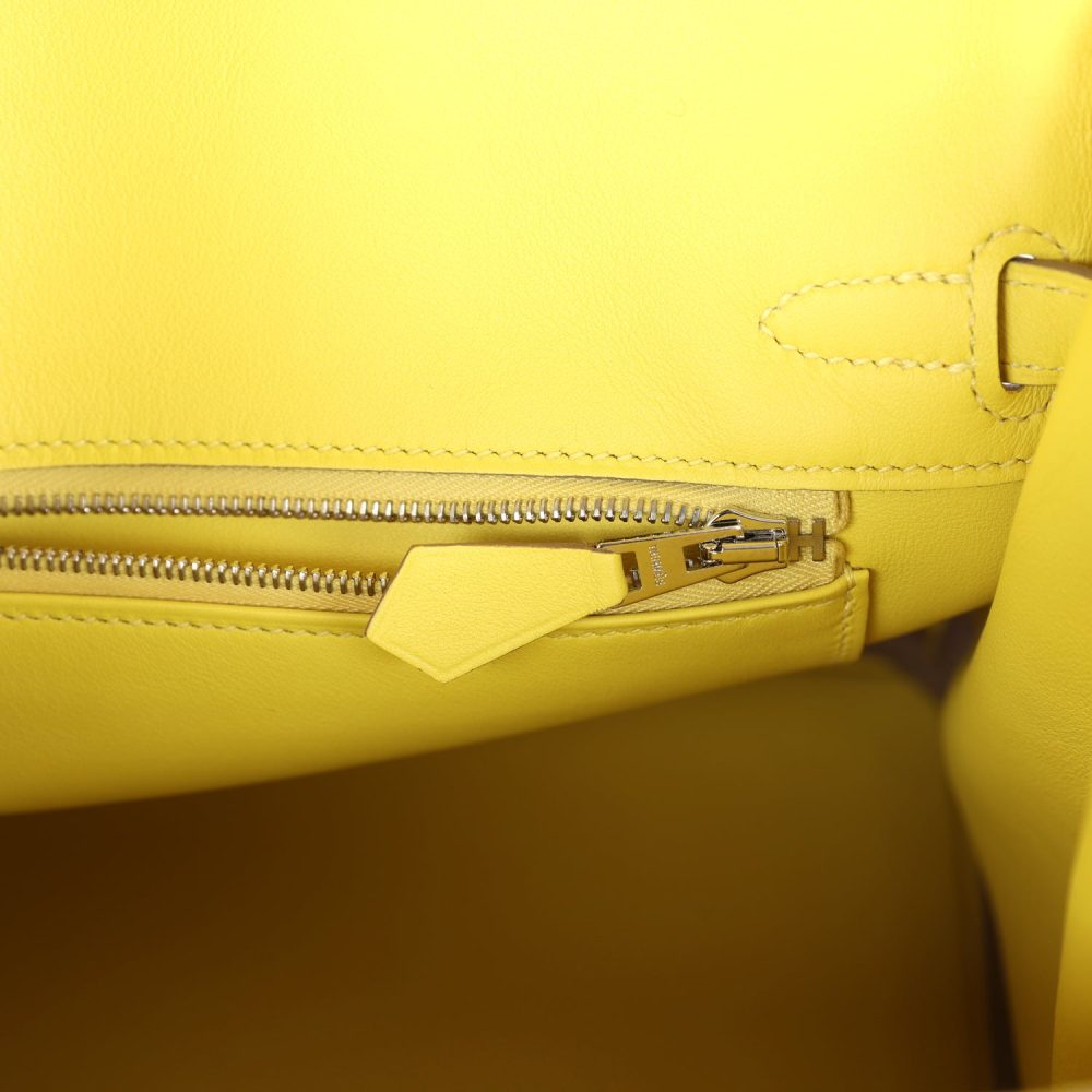 Hermes Birkin 25 Lime Swift Palladium Hardware - Image 9