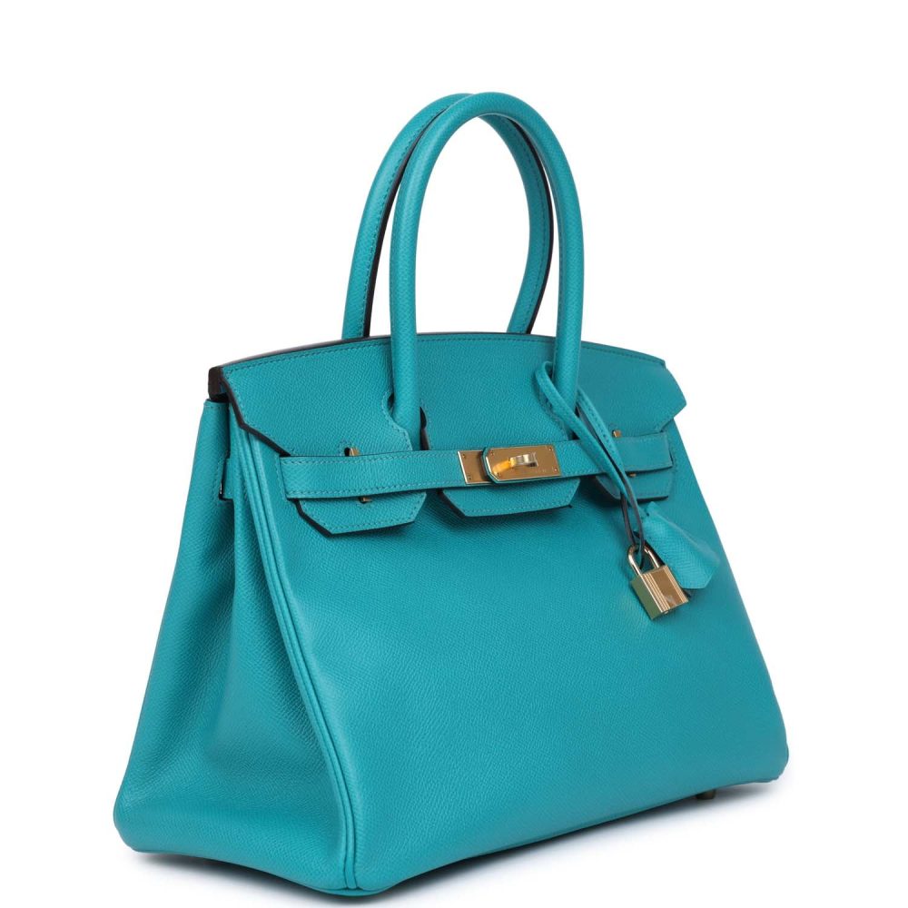 Hermes Birkin 30 Bleu Paon Epsom Gold Hardware - Image 2