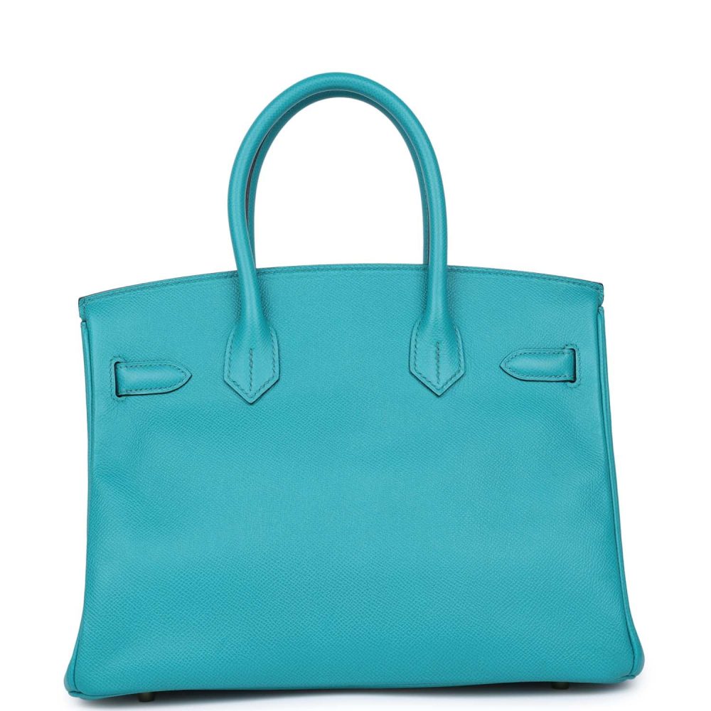 Hermes Birkin 30 Bleu Paon Epsom Gold Hardware - Image 4