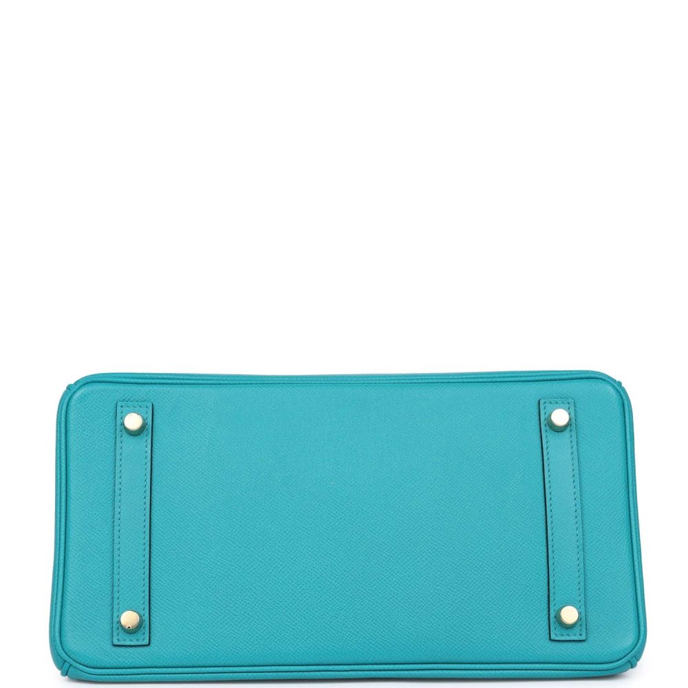 Hermes Birkin 30 Bleu Paon Epsom Gold Hardware - Image 6