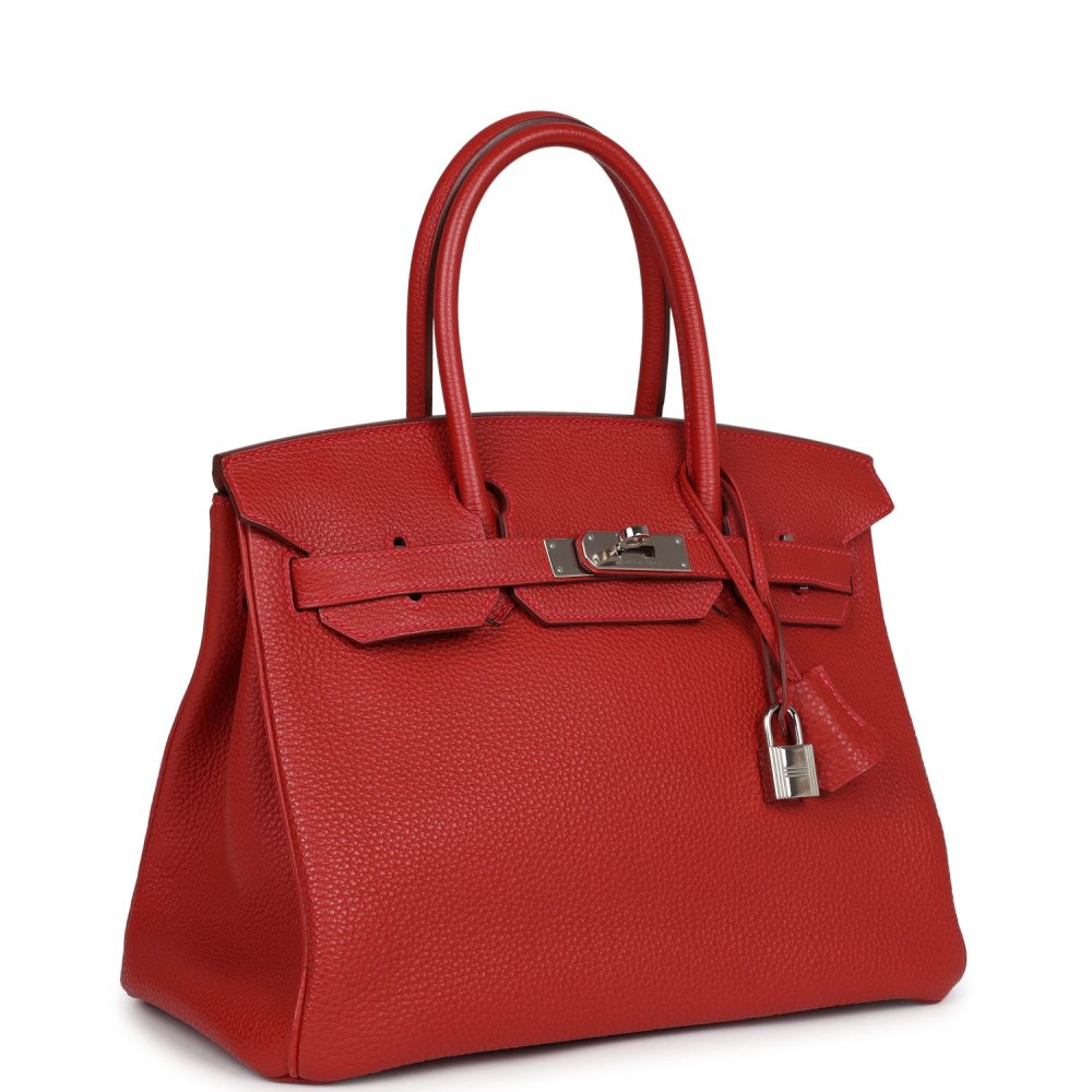 Pre-owned Hermes Birkin 30 Vermillon Togo Palladium Hardware - Image 2