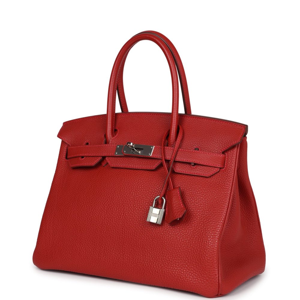 Pre-owned Hermes Birkin 30 Vermillon Togo Palladium Hardware - Image 3