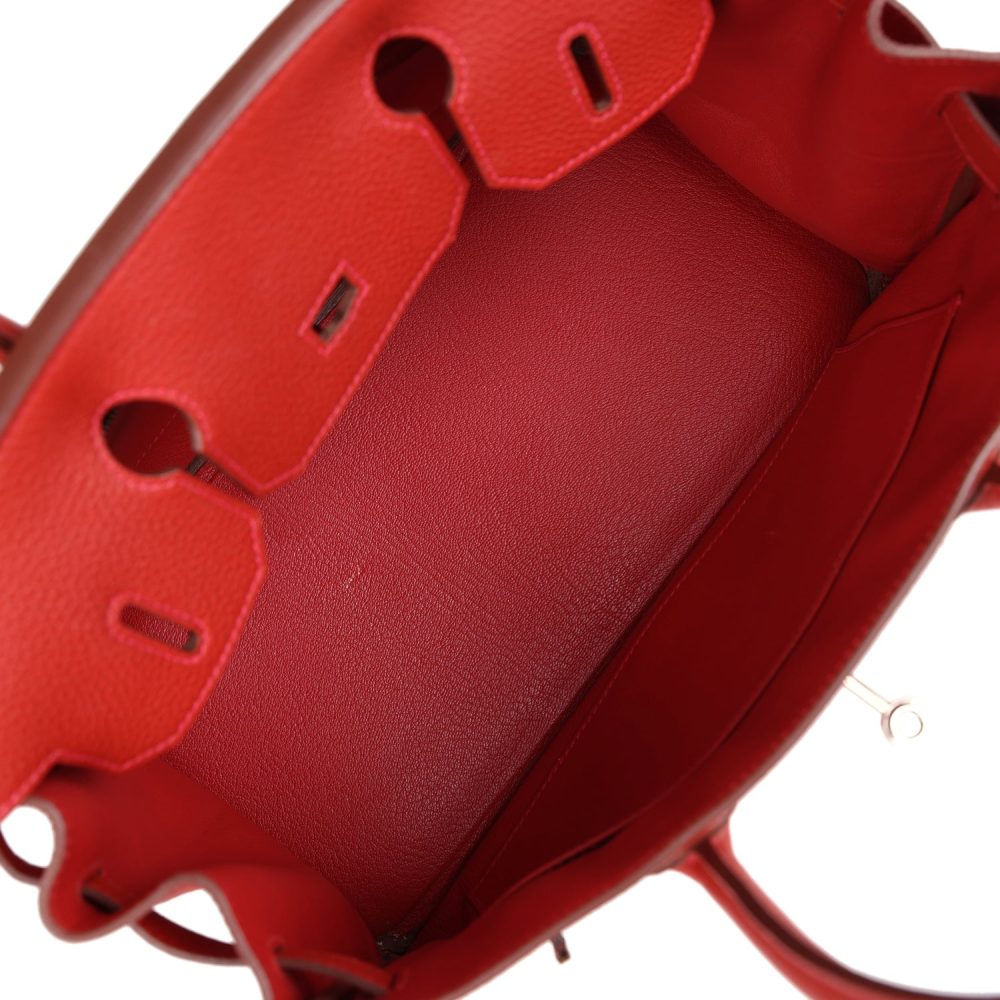 Pre-owned Hermes Birkin 30 Vermillon Togo Palladium Hardware - Image 8
