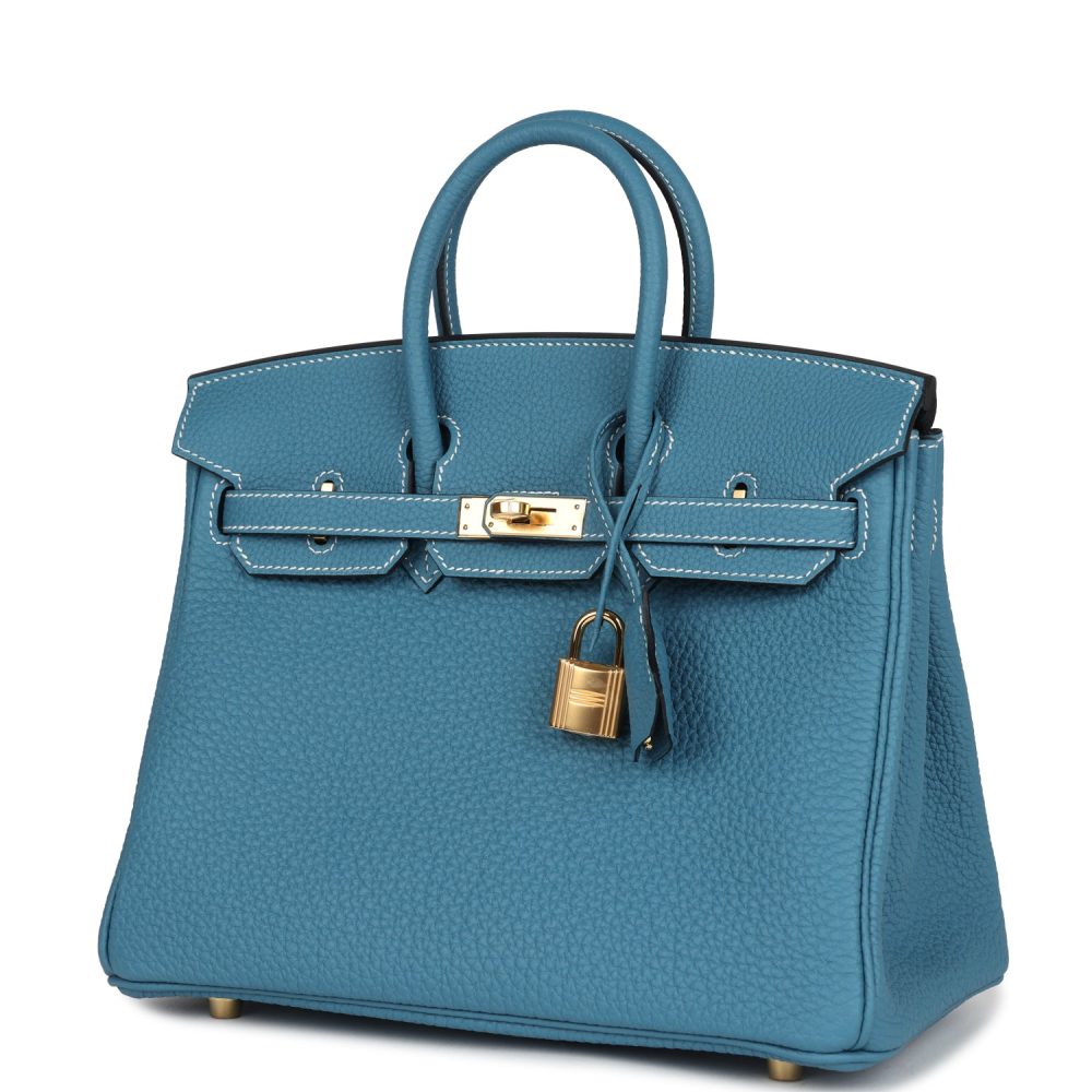 Hermes Birkin 25 Blue Jean Togo Gold Hardware - Image 5