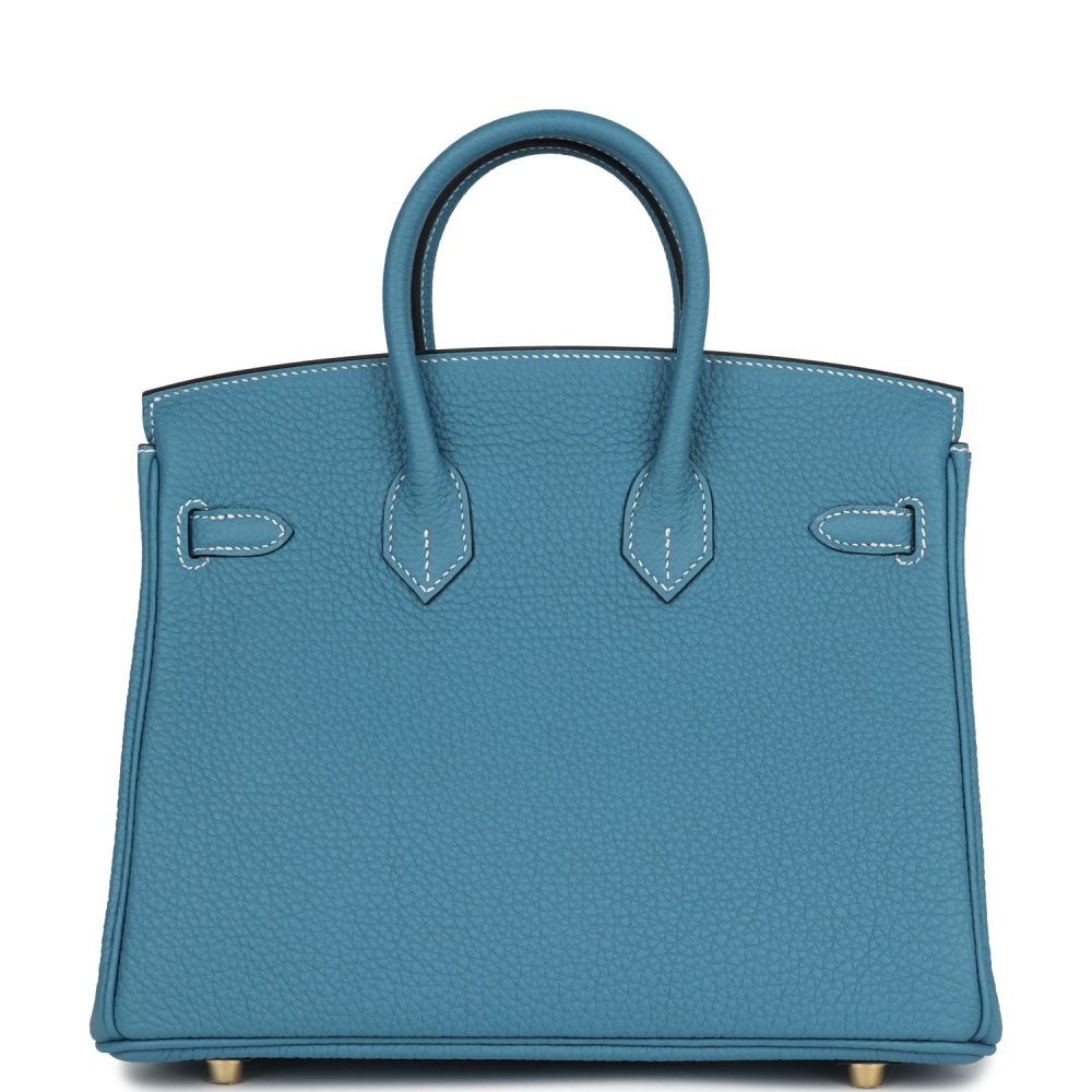 Hermes Birkin 25 Blue Jean Togo Gold Hardware - Image 4