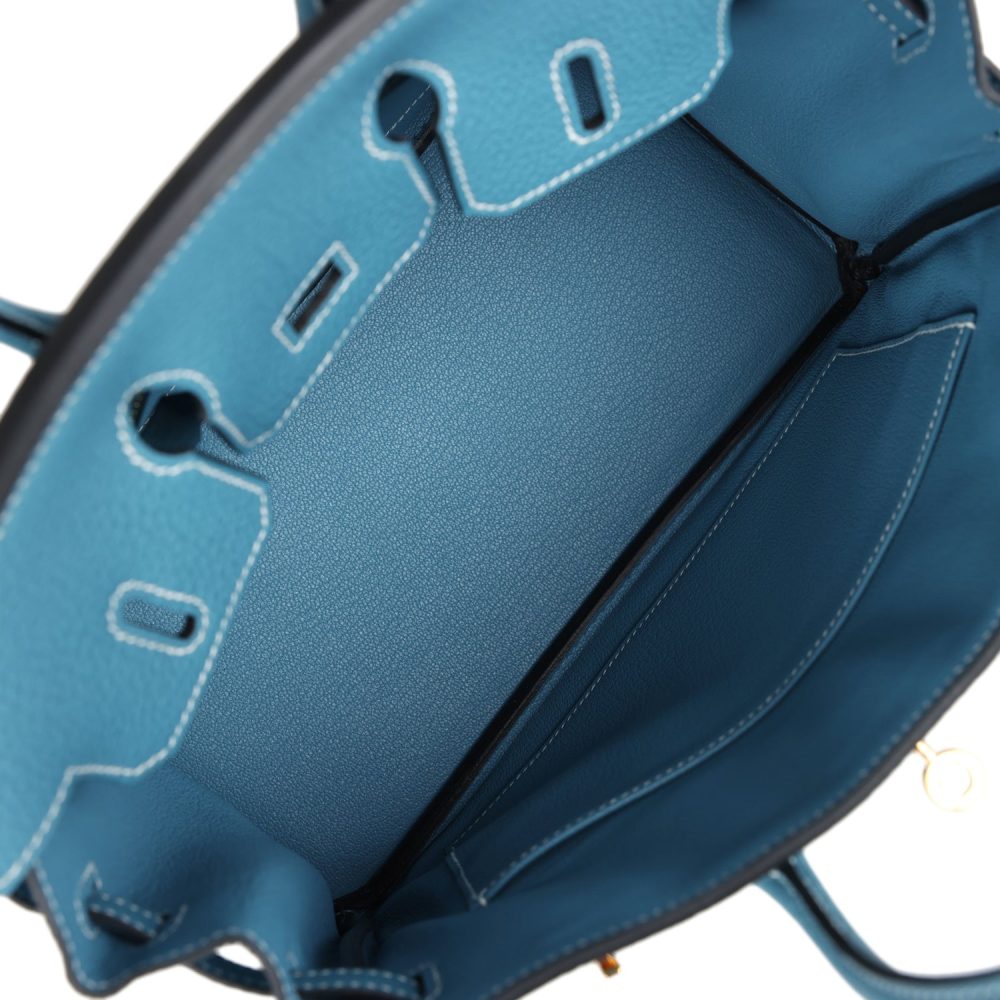 Hermes Birkin 25 Blue Jean Togo Gold Hardware - Image 8