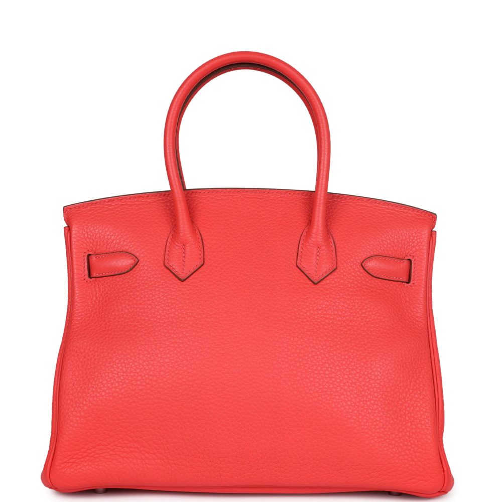 Pre-owned Hermes Birkin 30 Rose Jaipur Clemence Palladium Hardware - Image 4