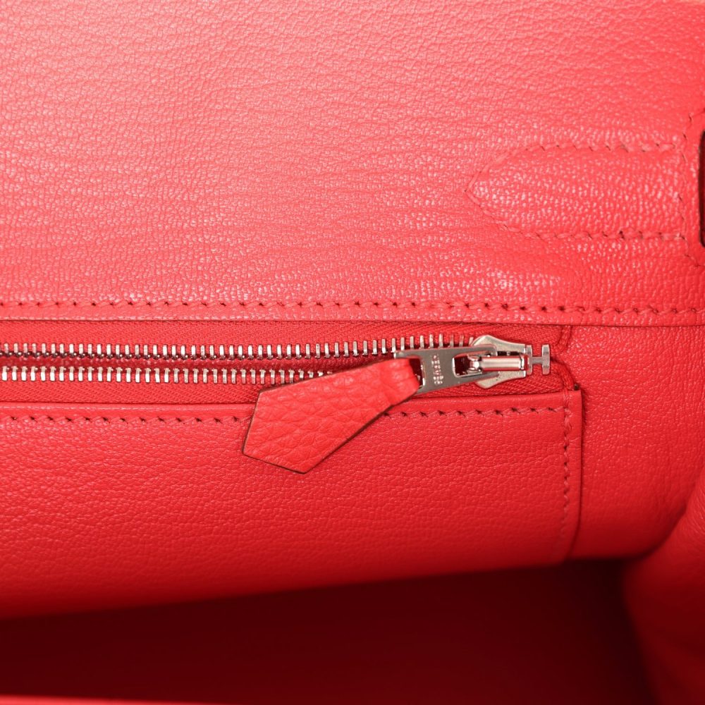 Pre-owned Hermes Birkin 30 Rose Jaipur Clemence Palladium Hardware - Image 9