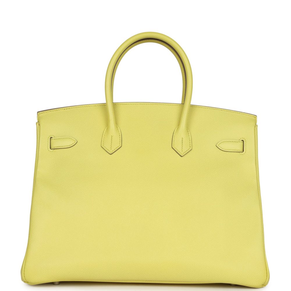 Pre-owned Hermes Birkin 35 Soufre Epsom Palladium Hardware - Image 4