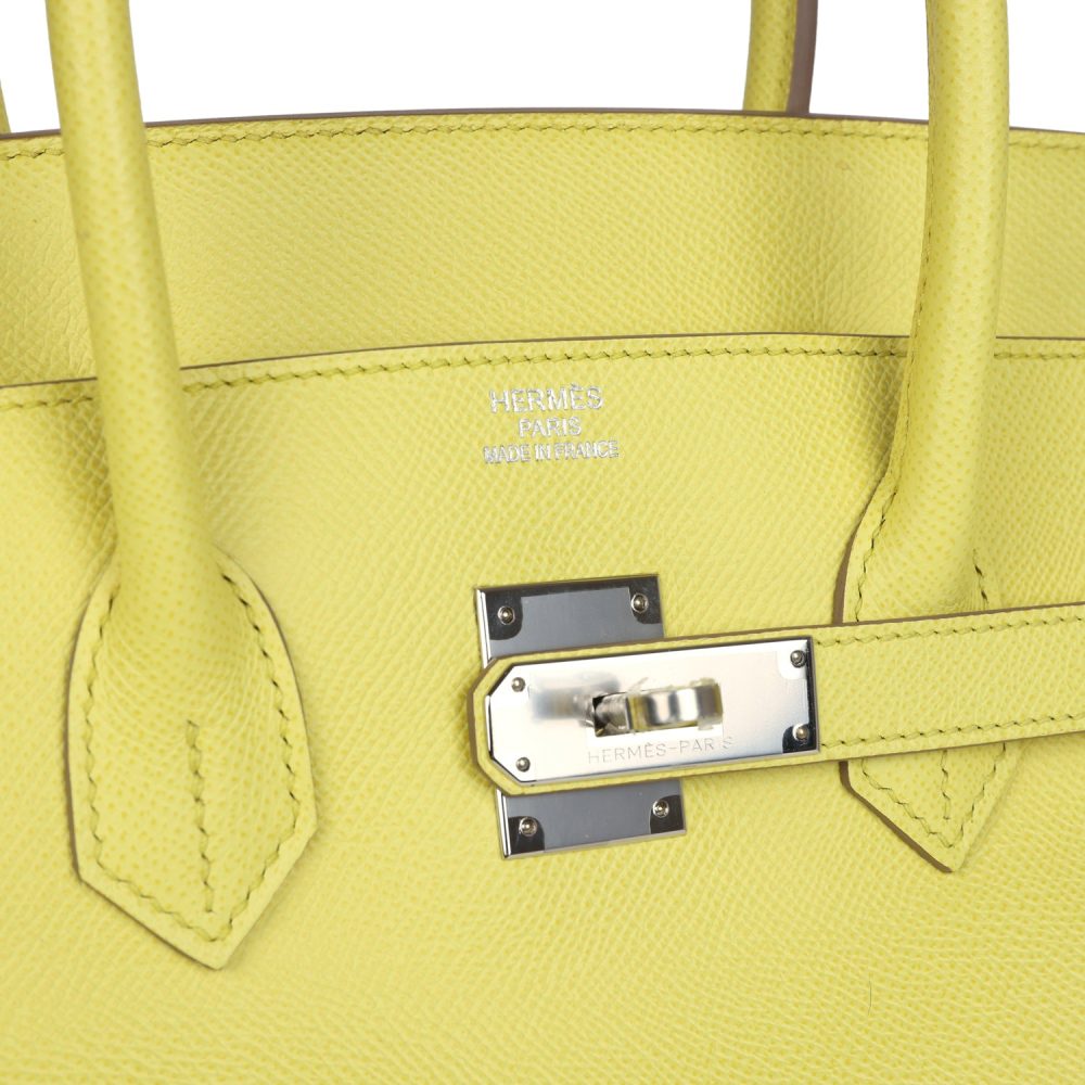 Pre-owned Hermes Birkin 35 Soufre Epsom Palladium Hardware - Image 7