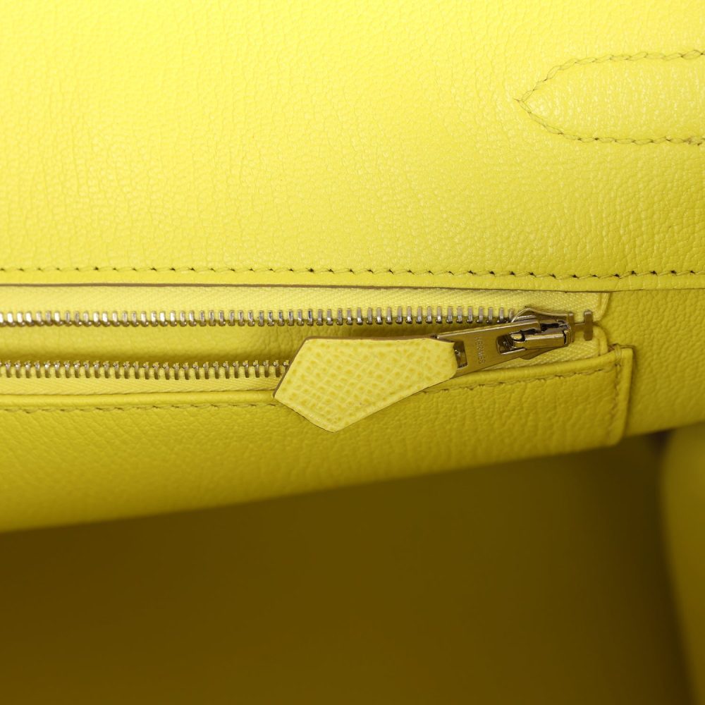Pre-owned Hermes Birkin 35 Soufre Epsom Palladium Hardware - Image 9