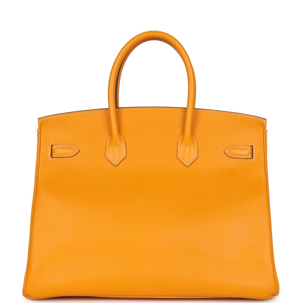 Pre-owned Hermes Birkin 35 Jaune D'or Candy Epsom Permabrass Hardware - Image 4