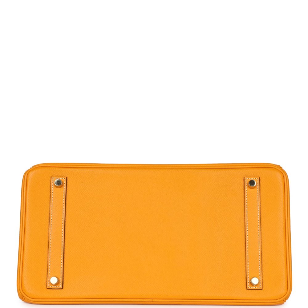 Pre-owned Hermes Birkin 35 Jaune D'or Candy Epsom Permabrass Hardware - Image 6
