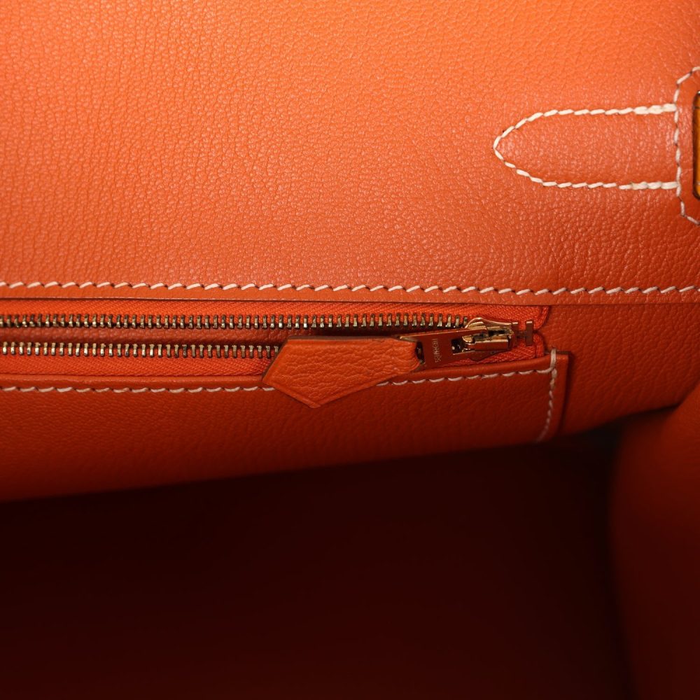 Pre-owned Hermes Birkin 35 Jaune D'or Candy Epsom Permabrass Hardware - Image 9