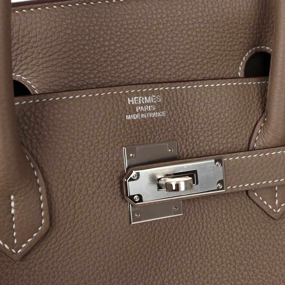 Hermes Birkin 40 Etoupe Togo Palladium Hardware - Image 7