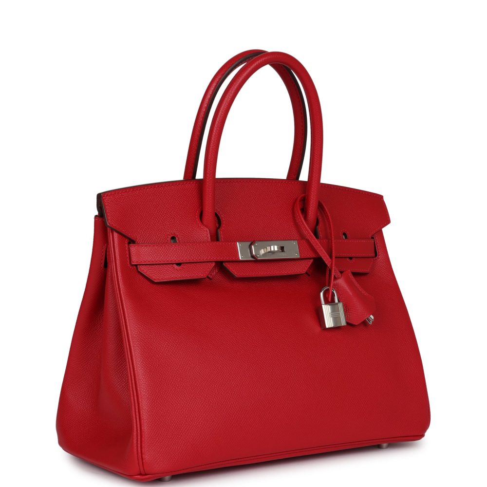 Pre-owned Hermes Birkin 30 Rouge Casaque Epsom Palladium Hardware - Image 2